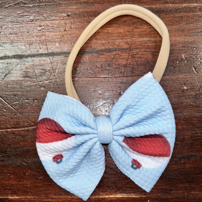 Blue Bobber Bow, Blue, Size: Bows