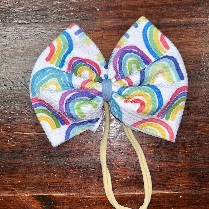 Rainbow Printed Bow