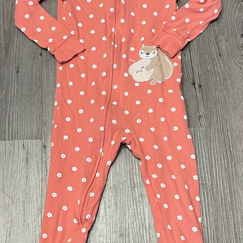 Carters Pj Onesie, Coral, Size: 2Y