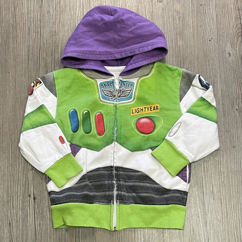 Buzz Light Year Zip Hoodi, Multi, Size: 3-4Y