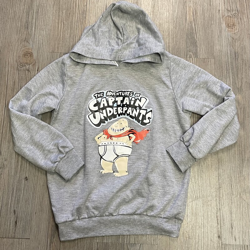 Captain Underpants Hoodie, Grey, Size: 7-8Y