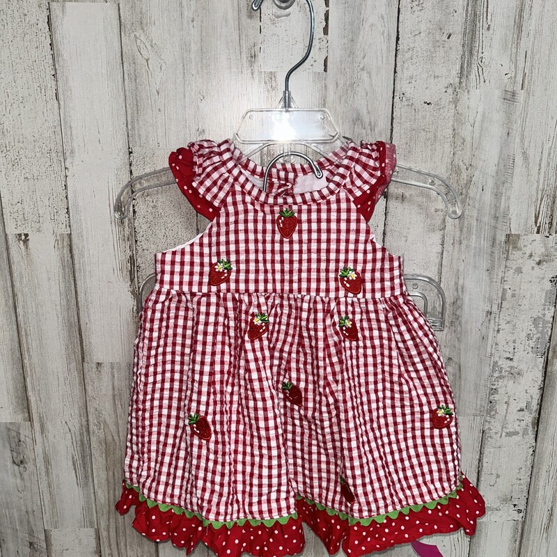 3/6M 2pc Strawberry Plaid