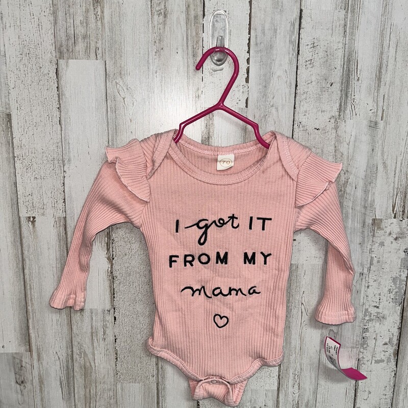 3/6M From My Mama Onesie, Pink, Size: Girl NB-3m