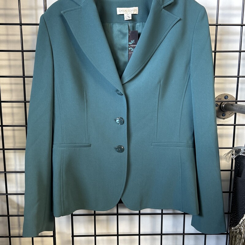 Casual Corner Blazer, Green, Size: 14