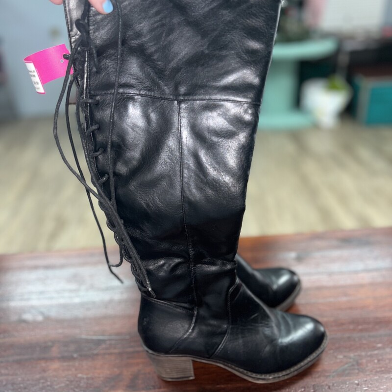 A5.5 Black Lace Up Boots, Black, Size: Shoes A5.5