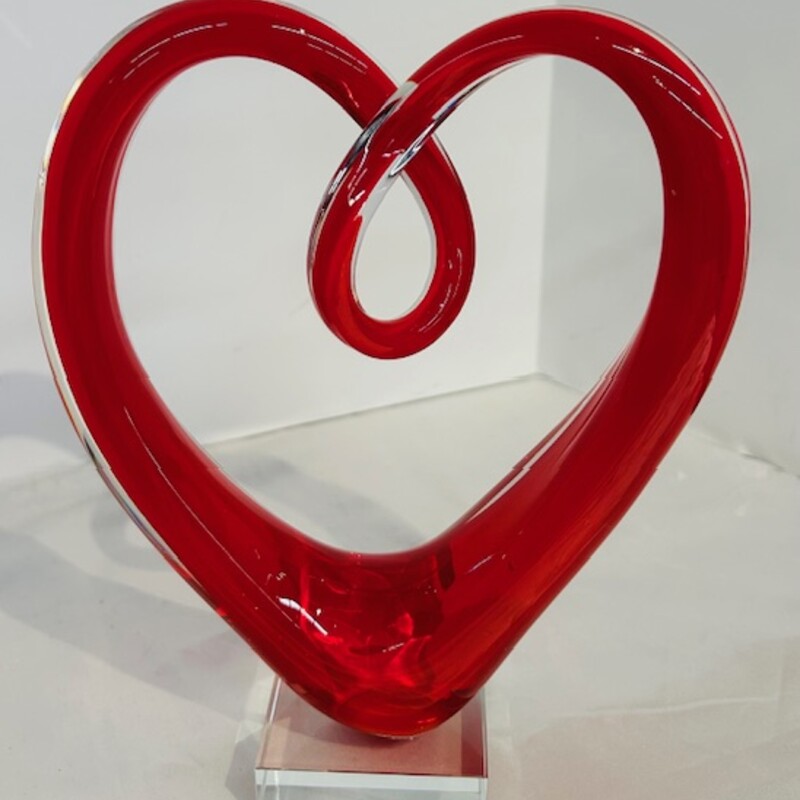 Blown Glass Heart OnStand