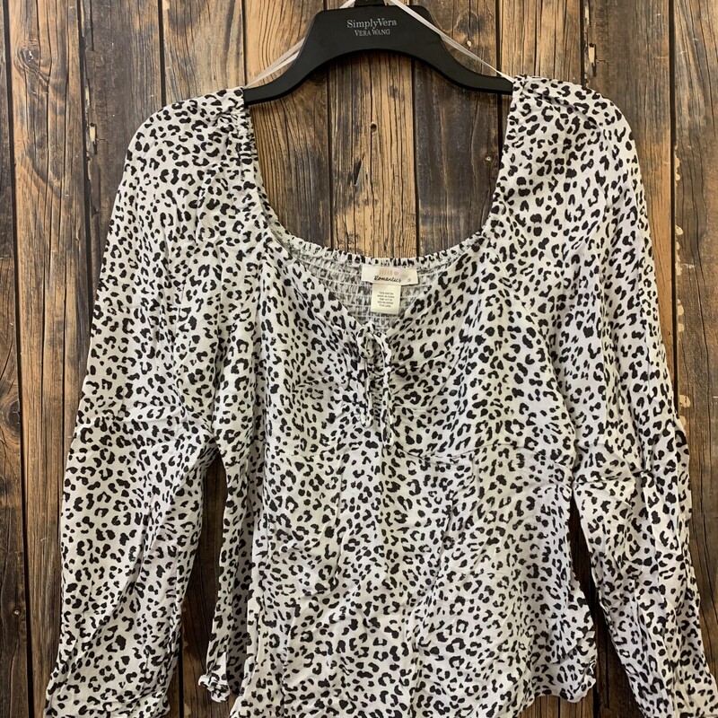 White Animal Print shirt, Size: S