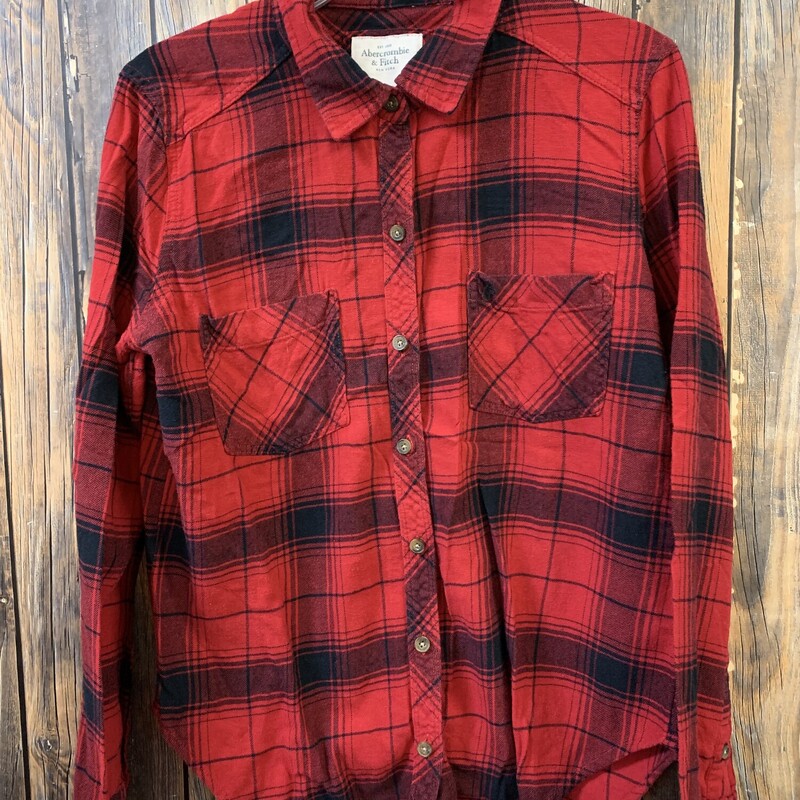 Black Red Check Abercrombie shirt, Size: L