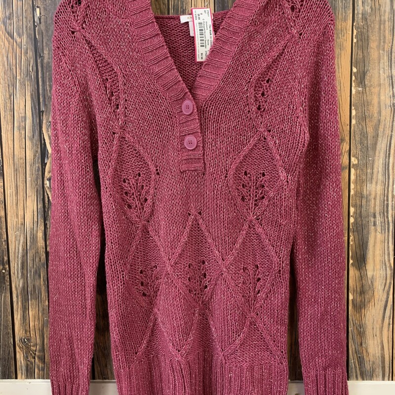 Pink/gold Accent Sweater, Size: L