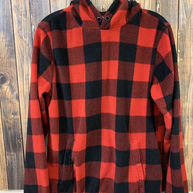 Aerop Red-Blk Check Hoodi, Red-Blk, Size: Small