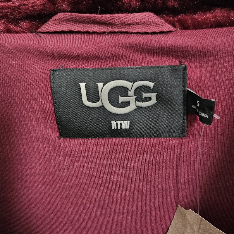 UGG RTW Fuzzy, Burgundy, Size: Small