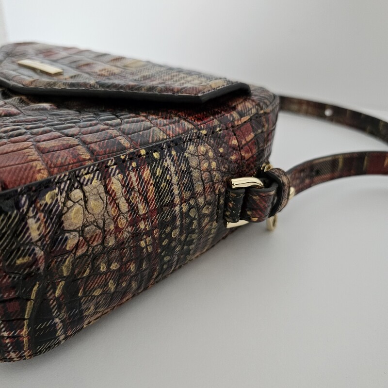 Brahmin Plaid, BurgGold, Size: Crossbody