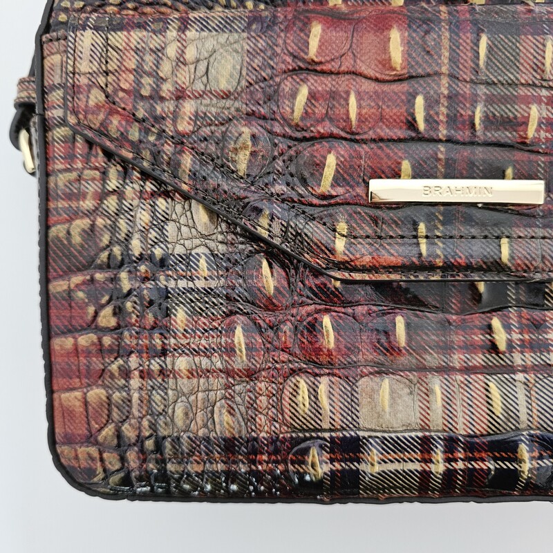 Brahmin Plaid, BurgGold, Size: Crossbody