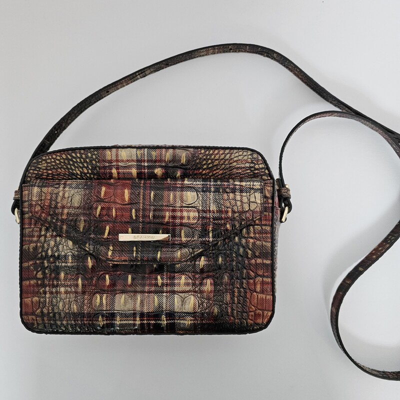 Brahmin Plaid, BurgGold, Size: Crossbody