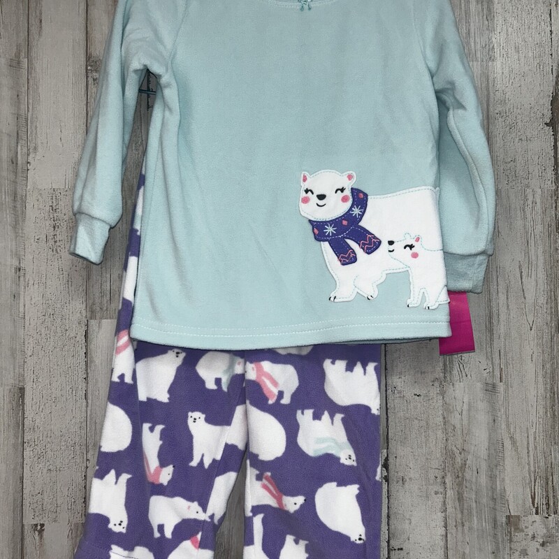 24M 2pc Polar Bear Pj Set, Blue, Size: Girl 18-24