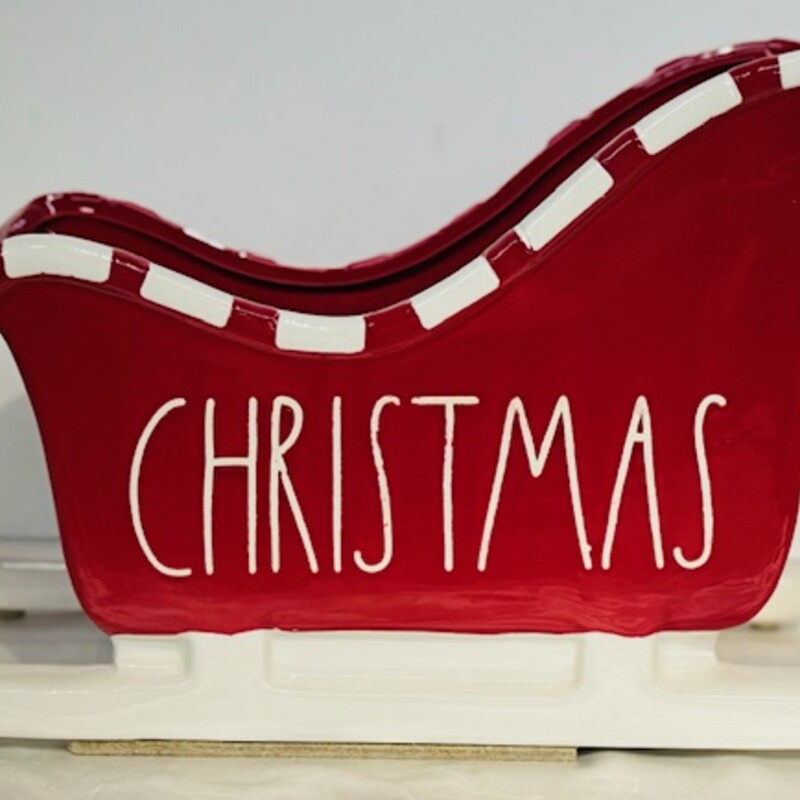 Rae Dunn Christmas Sleigh
Red White
Size: 12x8H