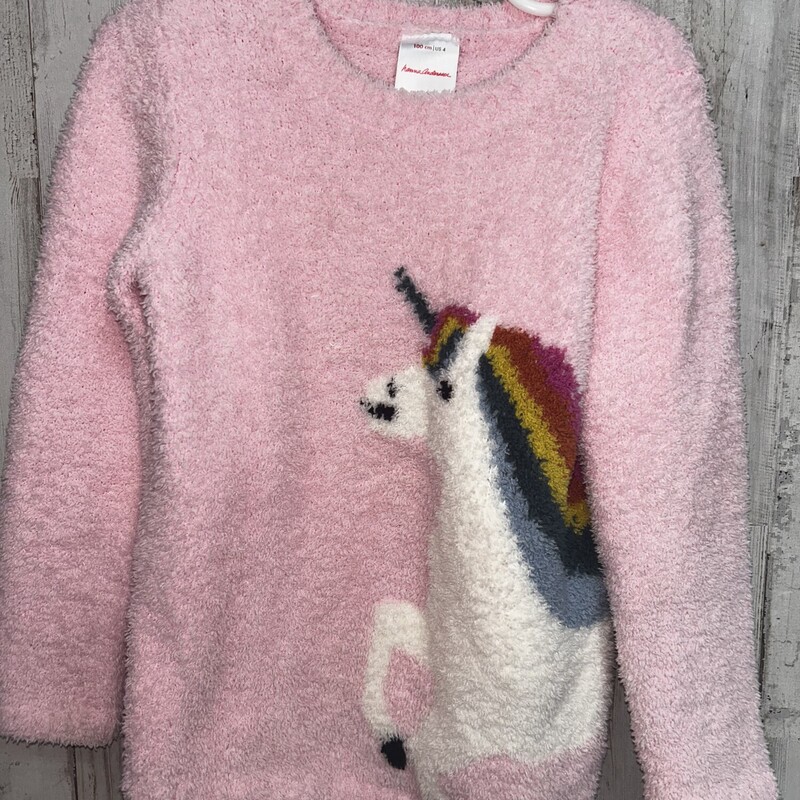 4 Pink Unicorn Fuzzy Top