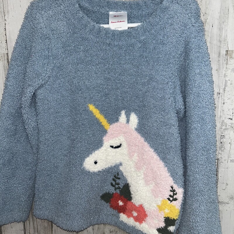 4 Blue Unicorn Fuzzy Top