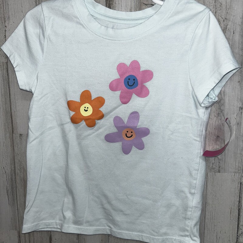 5T Lt Blue Flower Tee, Blue, Size: Girl 5T