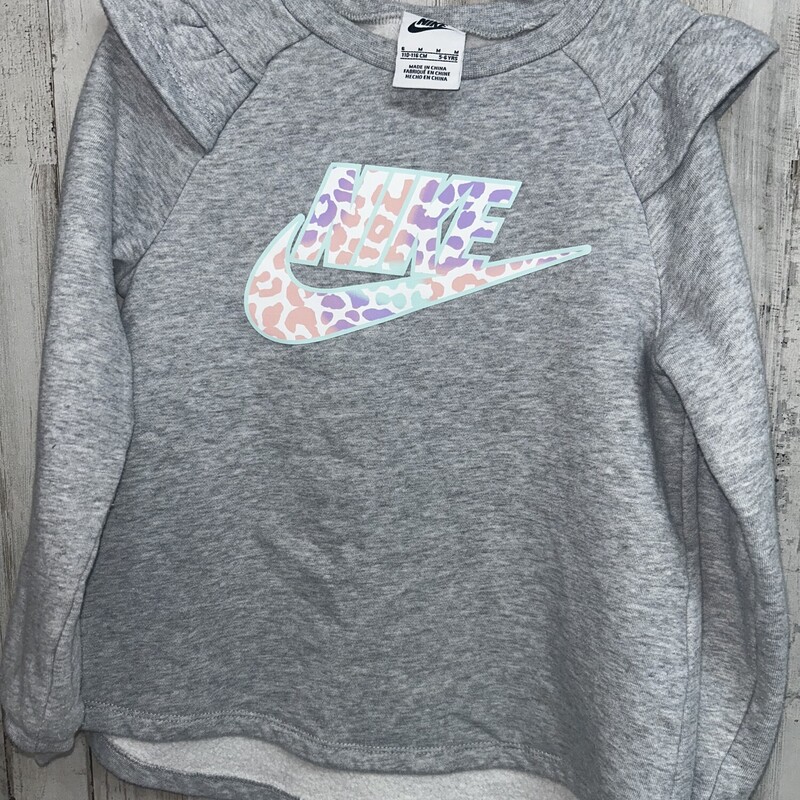 6 Grey Leopard Logo Sweat