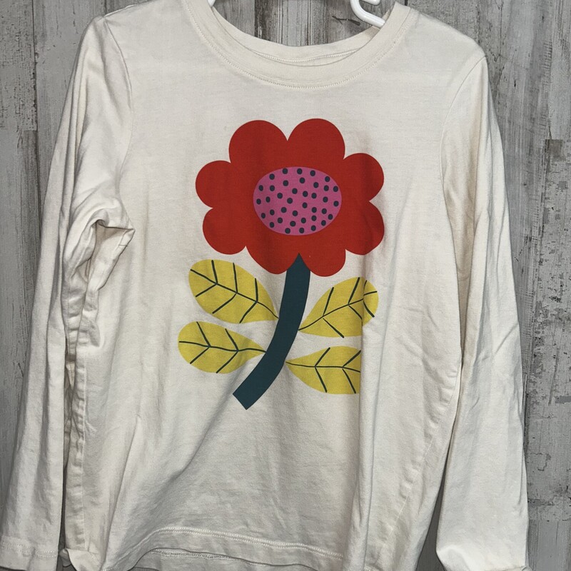 6/7 Beige Flower Tee, Beige, Size: Girl 6/6x