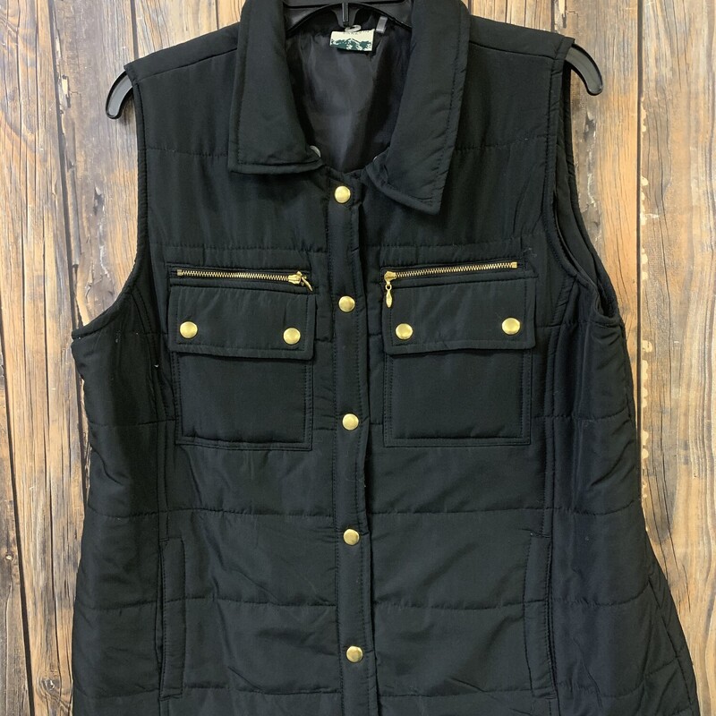 Black Vest Gold Buttons