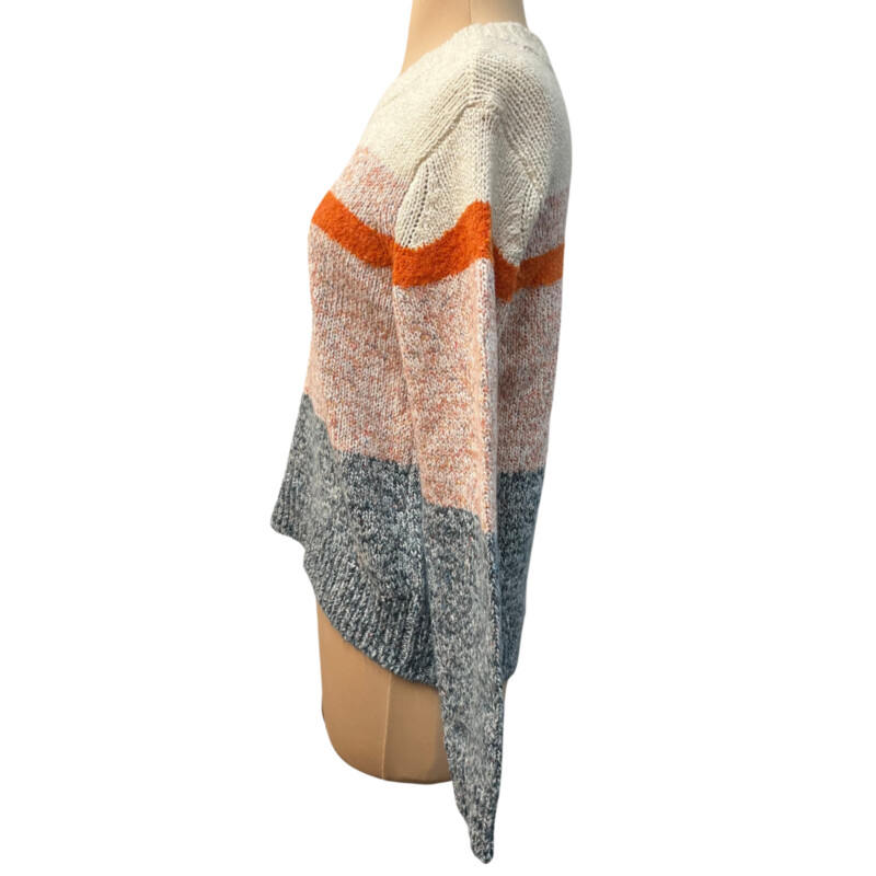 New Lou&Grey Sweater<br />
Striped pattern<br />
Cotton Blend<br />
Cream with Orange, Blush and Dark Teal<br />
Size: XS<br />
Retails for $79.50