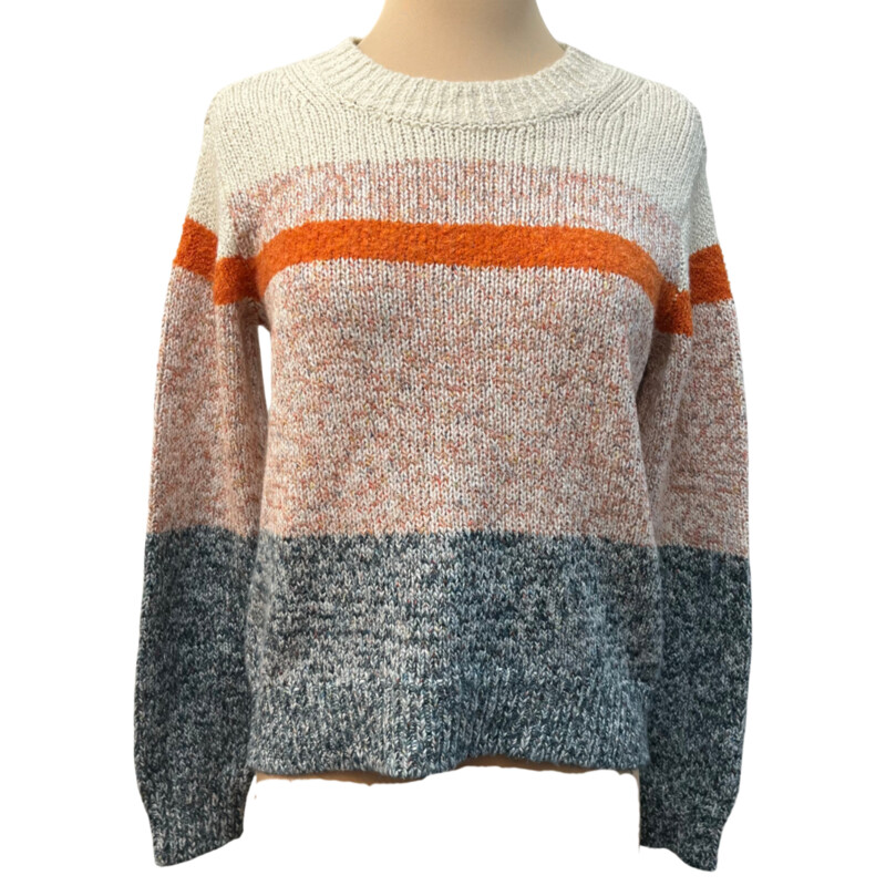 New Lou&Grey Sweater<br />
Striped pattern<br />
Cotton Blend<br />
Cream with Orange, Blush and Dark Teal<br />
Size: XS<br />
Retails for $79.50