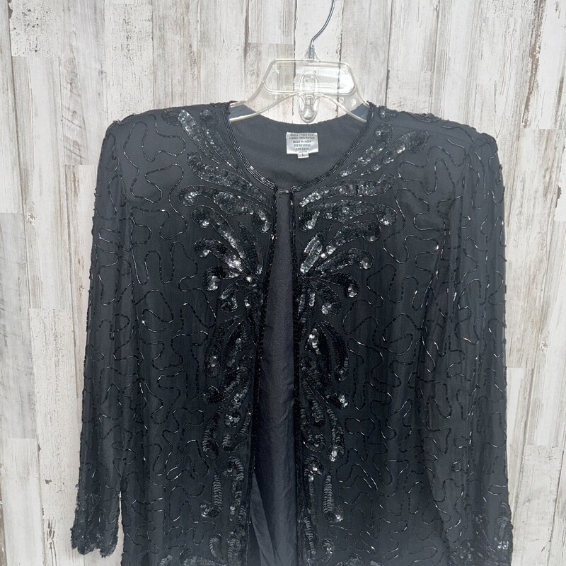 L Black Sequin Beaded Cov, Black, Size: Ladies L