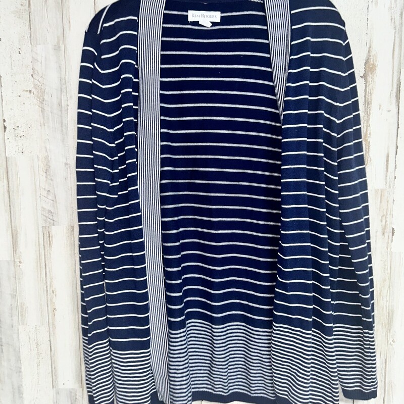 M Navy Striped Cardigan