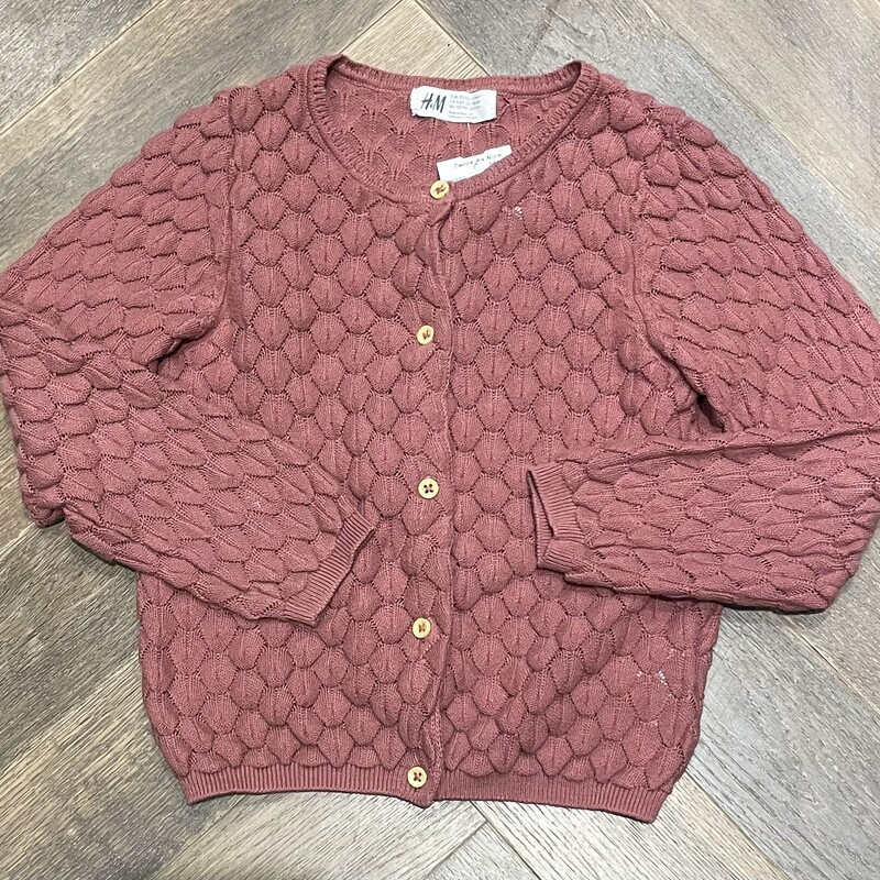 H&M Knit Cardigan, Dustyros, Size: 4-6Y