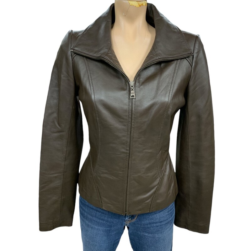 Danier Leather Jacket, Brown, Size: 2Xs