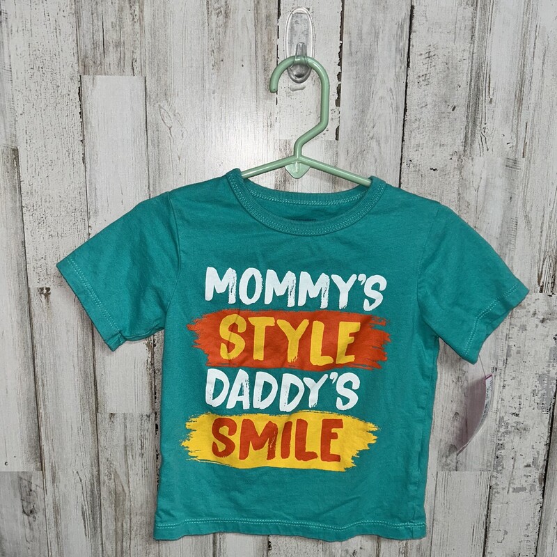 2T Teal Daddys Smile Tee, Teal, Size: Boy 2T-4T