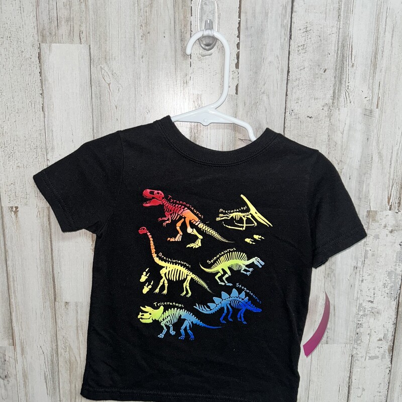 2T Black Dino Tee, Black, Size: Boy 2T-4T