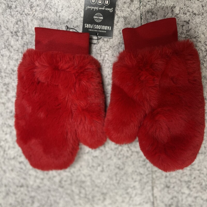 New Red Furry Mittens