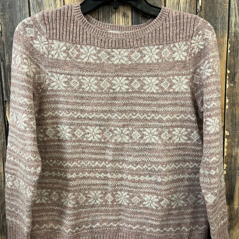 Blush Snowflake Sweater, Size: Small