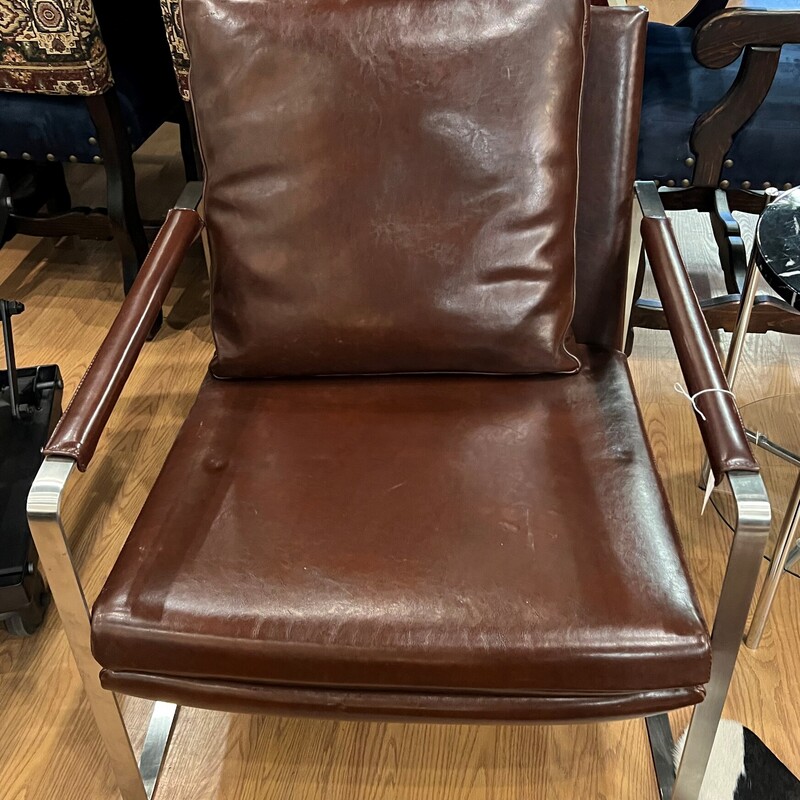 Leather/chrome Armchair