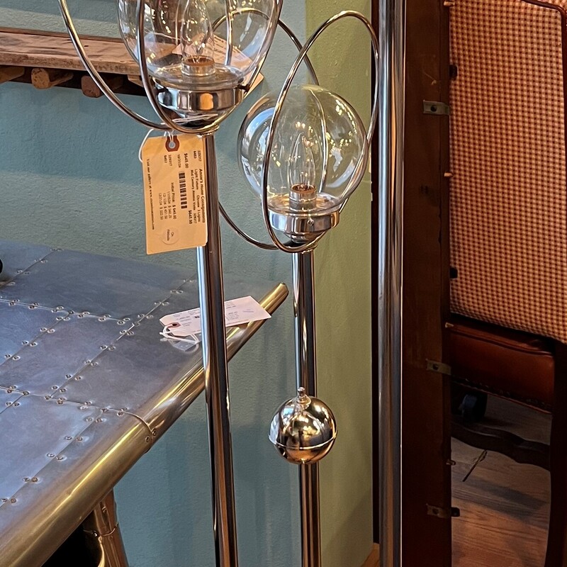 Mid Century Atomic Vintag, Chrome, 3 Lights, 60in tall