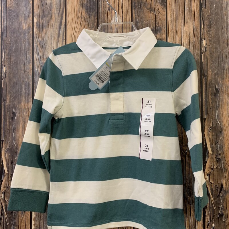 NWT White Green Stripe Sh