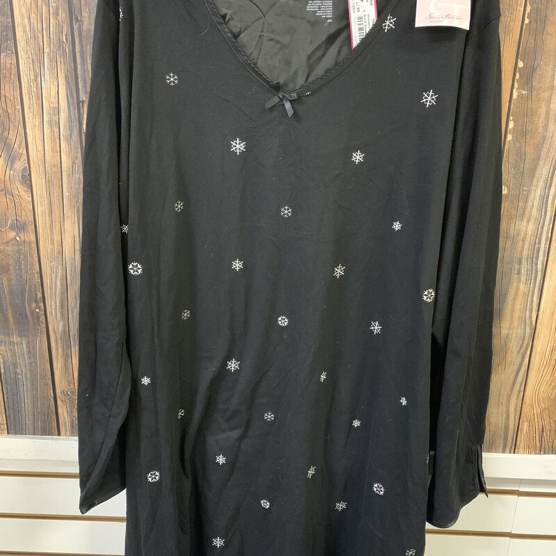 Black Snowflake Sleep Shi, Size: 2XL