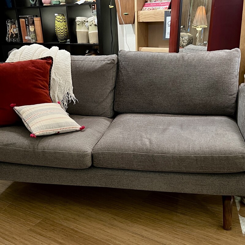 Sofa, Amercian Leather, Grey Fabric, Size: 69x36x27