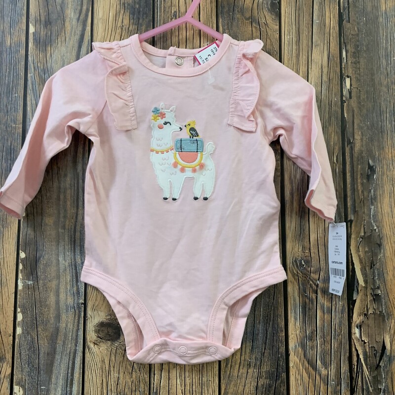 Pink W Llama Onesie, Size: 3m