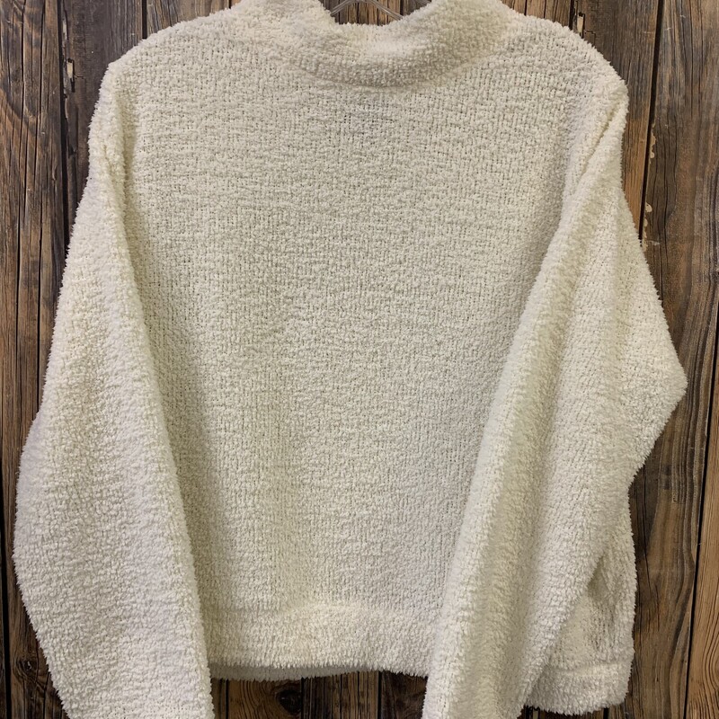 Fuzzy Cream Sweater, Size: L