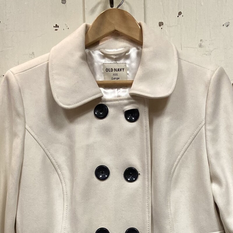 Crm Wool Blend Coat<br />
Cream<br />
Size: Large