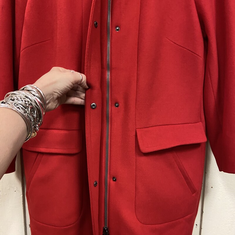 Red Zip Snap Coat<br />
Red<br />
Size: Large