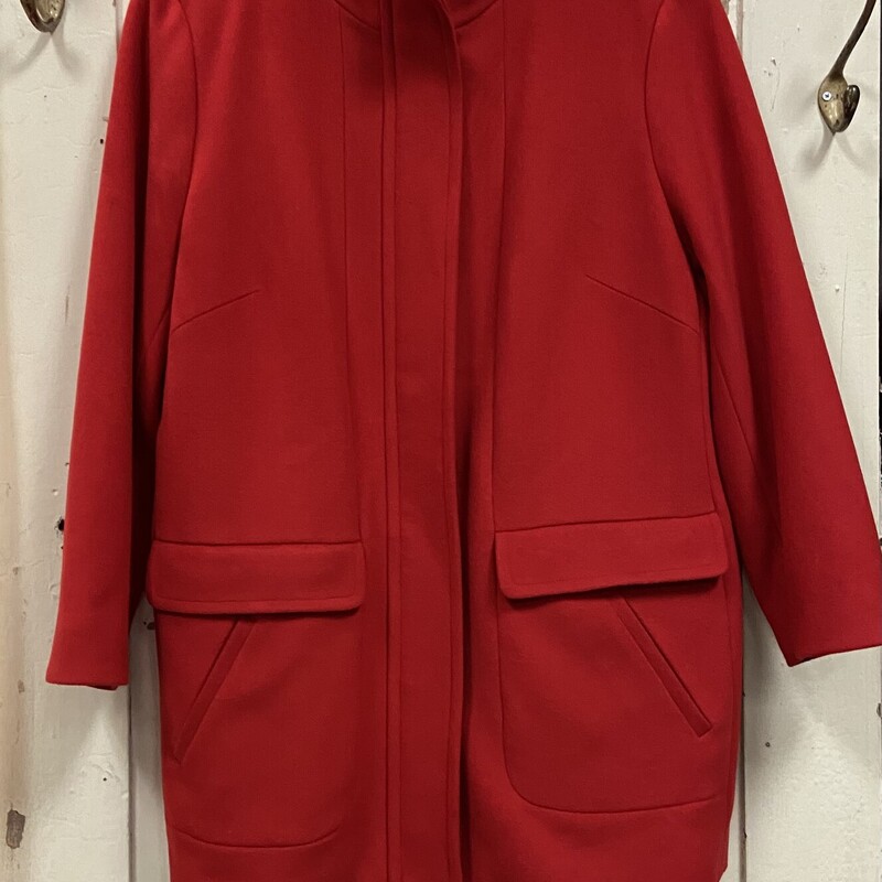 Red Zip Snap Coat