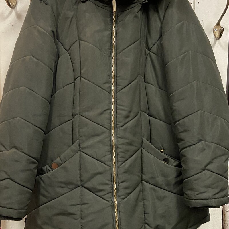 Olive Puffer Coat