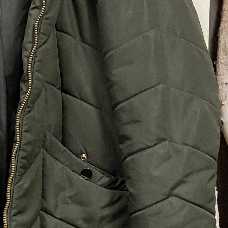 Olive Puffer Coat<br />
Olive<br />
Size: 1X