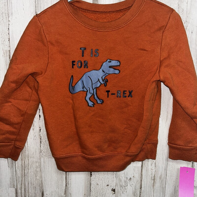 24M Rust Trex Sweatshirt, Orange, Size: Boy 12-24m