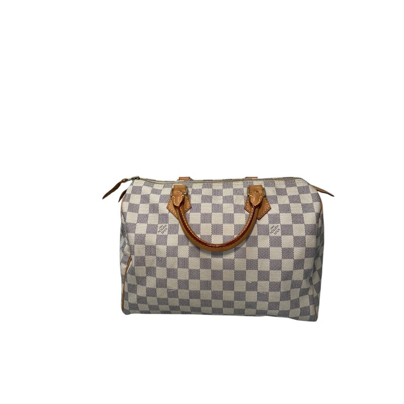 Louis Vuitton Speedy Damier Azur 30

A few darkening sports on the handles. Minimal wear to the corners. In very good condition.


Date Code: DU3057

Dimensions:
11.8 x 8.3 x 6.7 inches
(Length x Height x Width)

Comes with original dustbag.